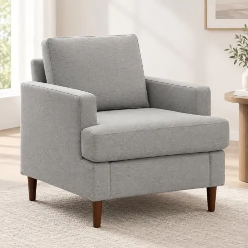 Mangodan Chenille Accent Chair — Single — Light Grey
