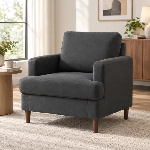 Mangodan Chenille Accent Chair — Single — Dark Grey